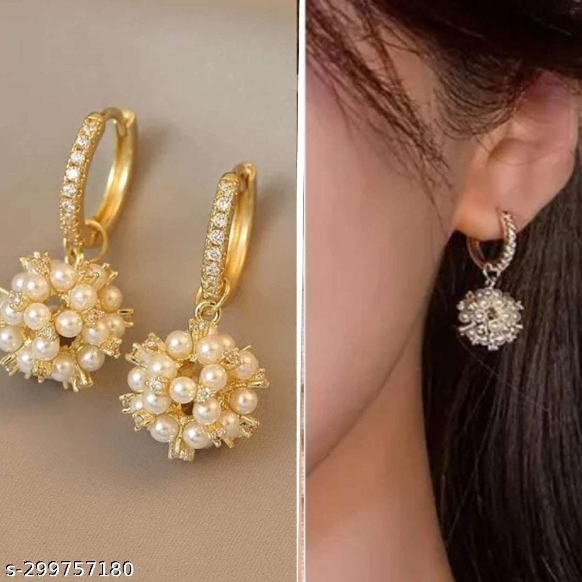 β¨ Elegant Pearl Cluster Hoop Earrings π€β¨