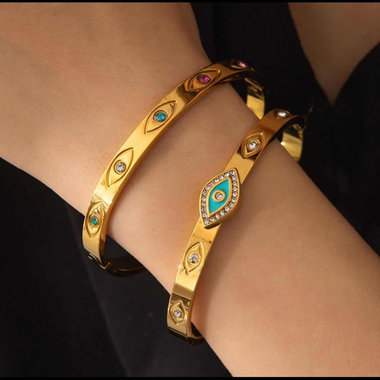 Aurora 18K Gold-Plated Evil Eye Bracelet