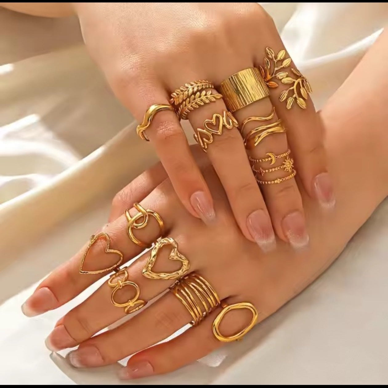 18K Gold Layered Textured Adjustable Ring