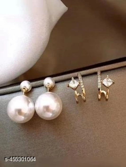 Classic Pearl Hoop Drop Earrings π€β¨π
