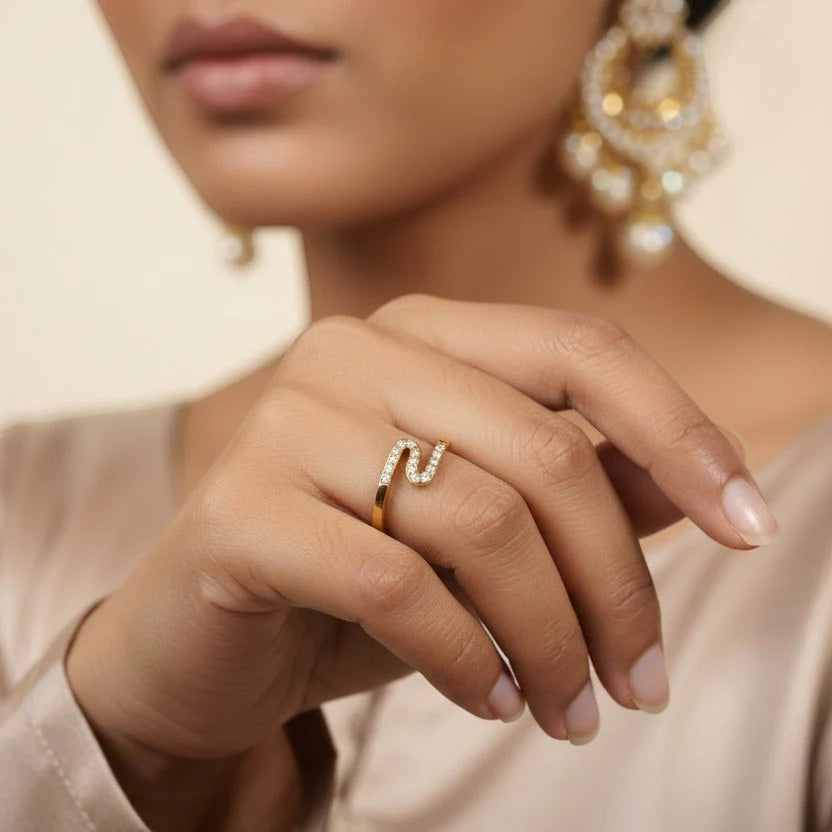 Lumiere Chevron Slim Ring