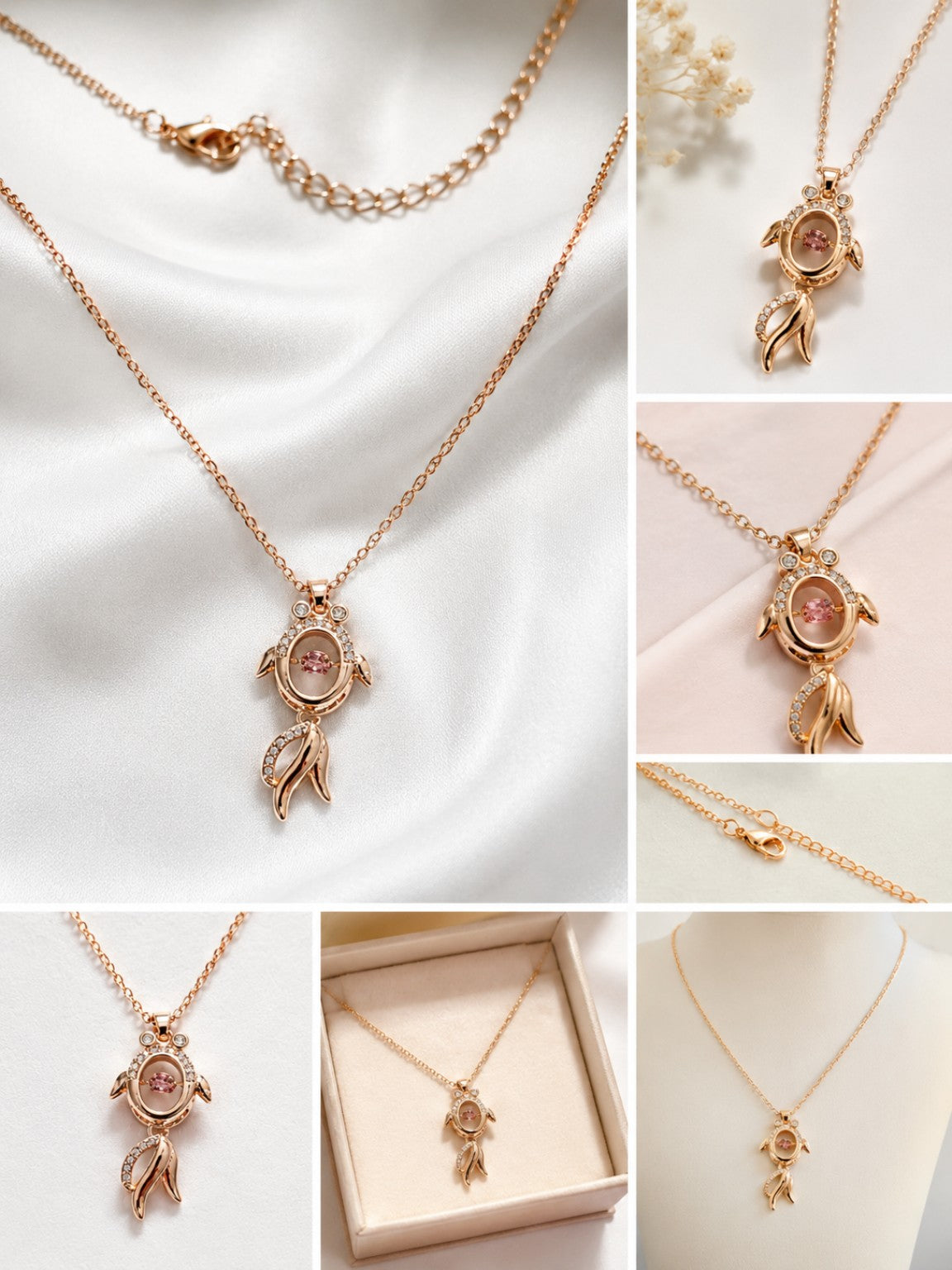 ✨ Gold Fish Rose Gold Necklace ✨