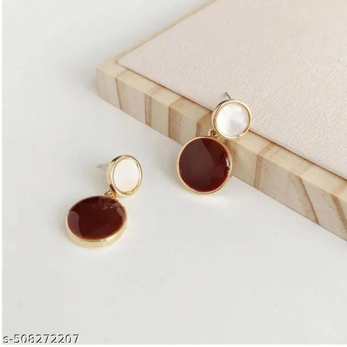 Elegant Pearl &amp; Burgundy Drop Earrings 🤍🤎✨