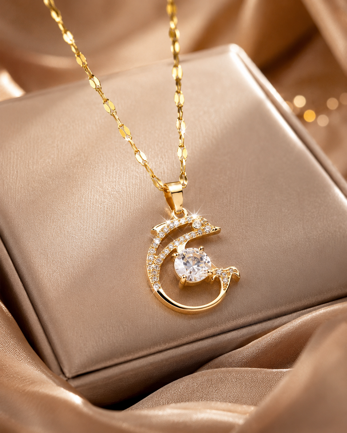 Crystal Swan Pendant Necklace