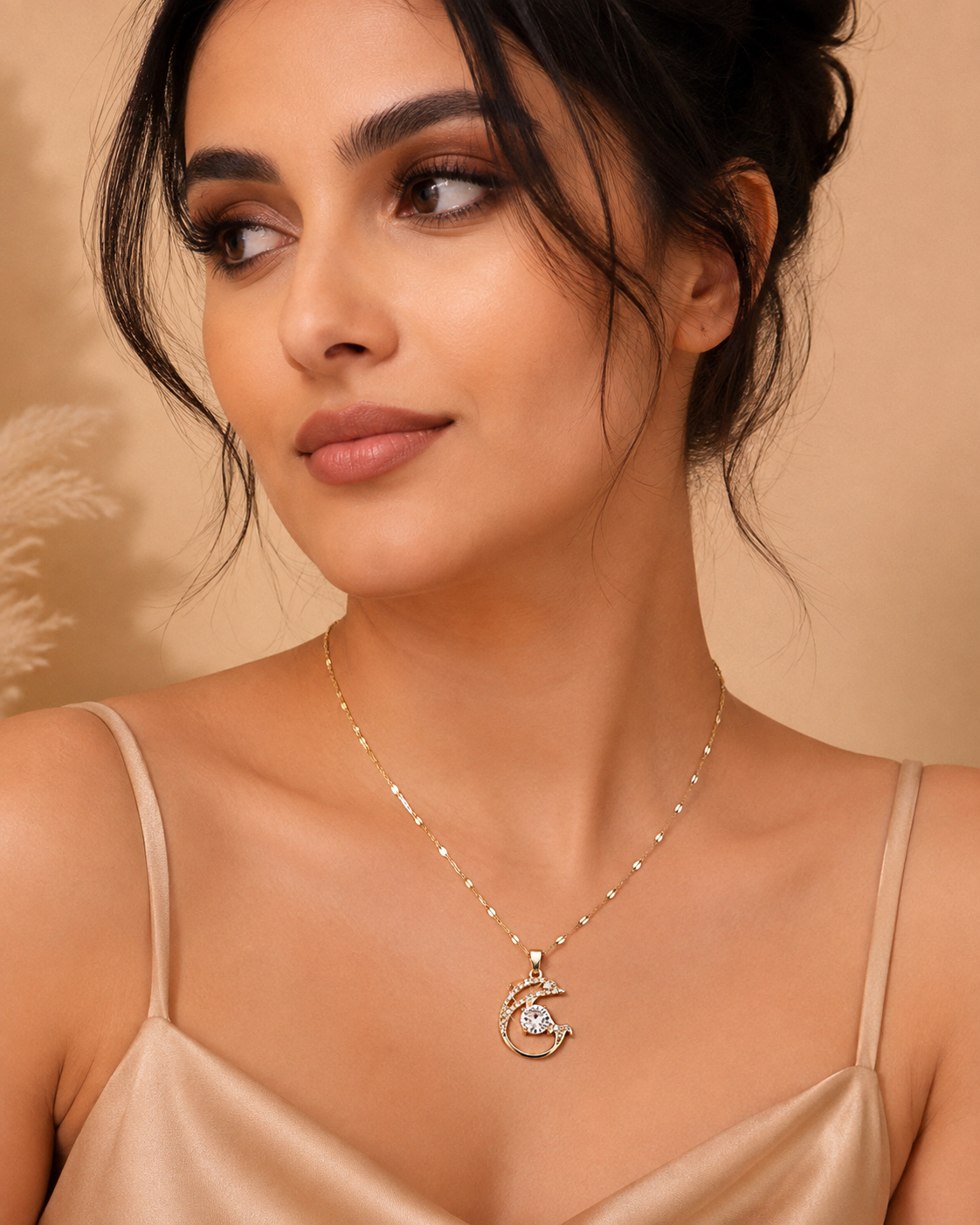 Crystal Swan Pendant Necklace