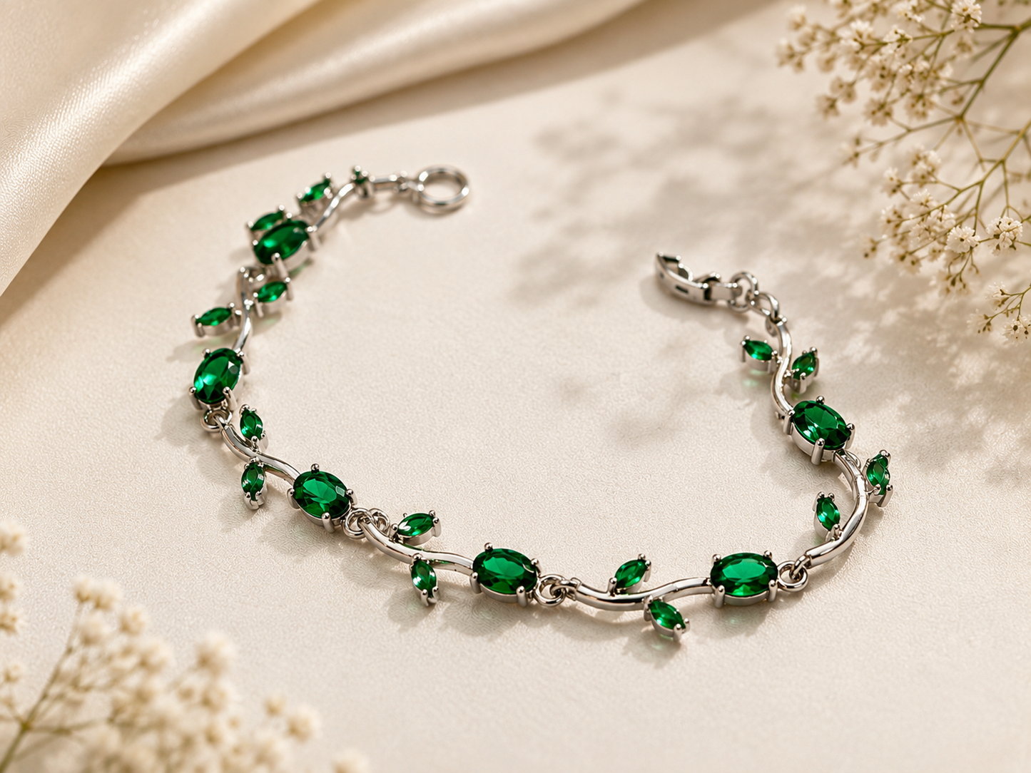 Emerald Vine Tulip Bracelet
