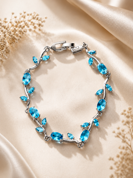 💙 Ocean Blue Tulip Bracelet-Silver Edition💙