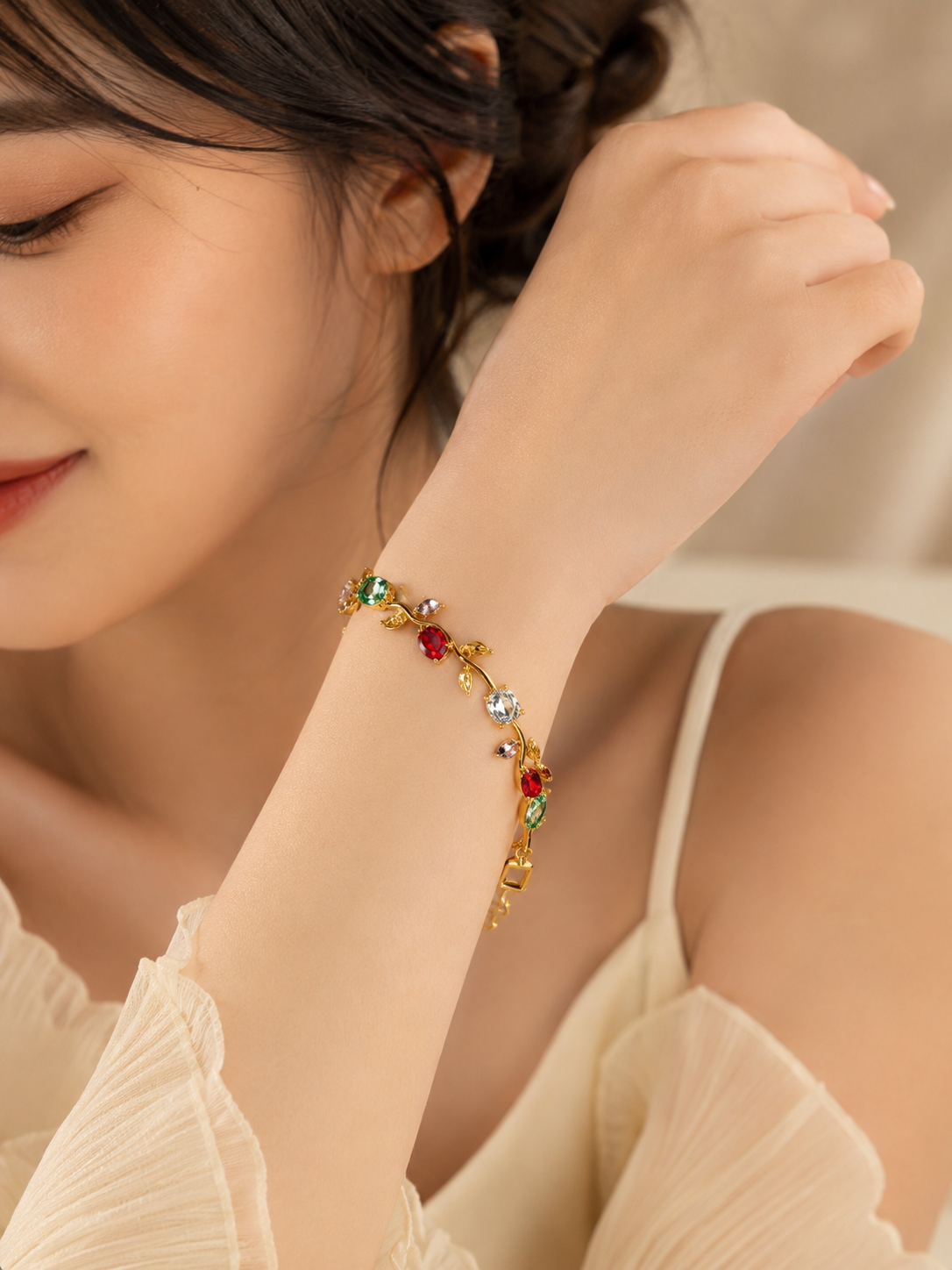 🌈 Rainbow Tulip Bracelet-18K Gold Plating 🌈
