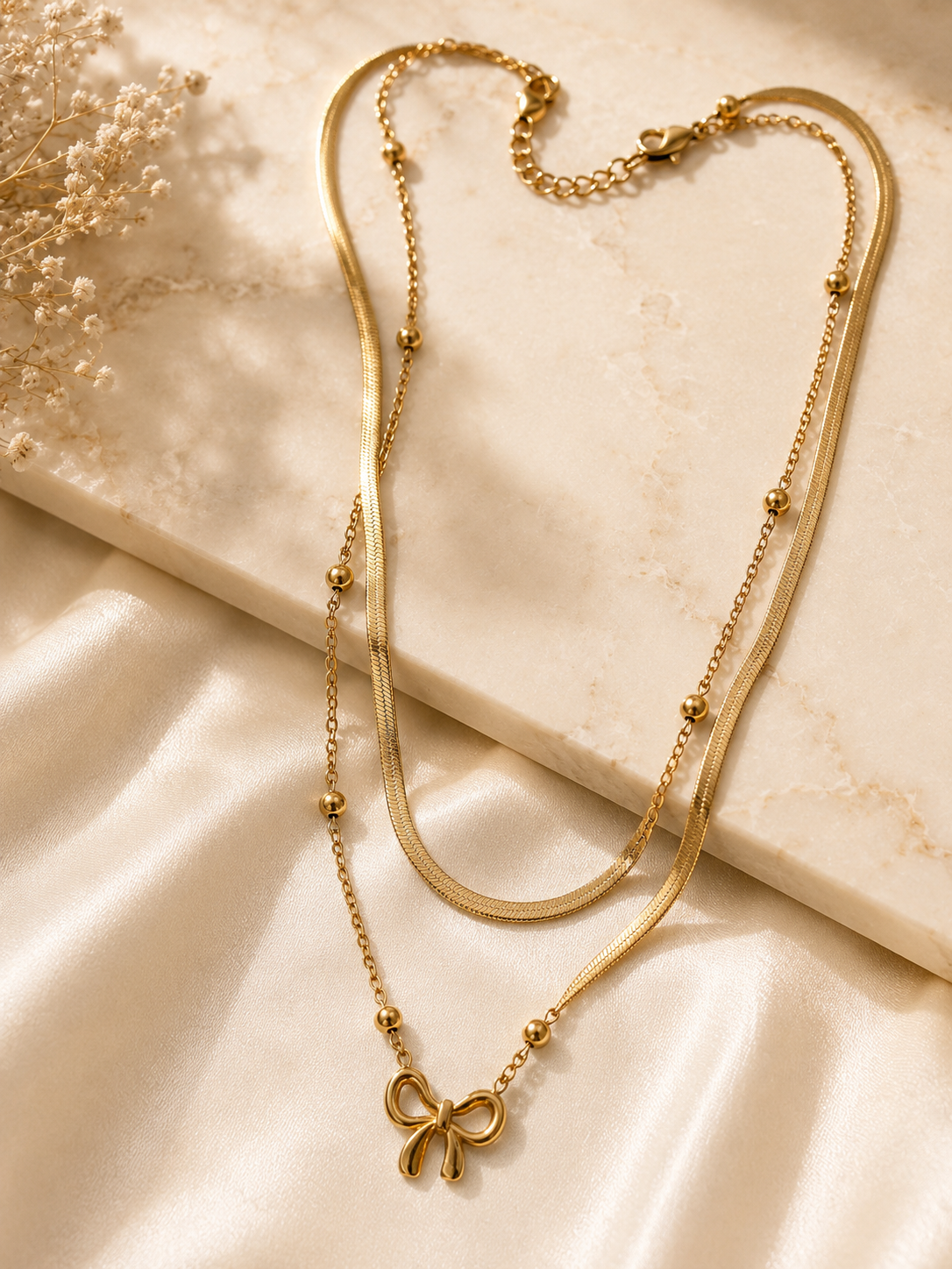 🎀 Elegant Bow Layered Necklace