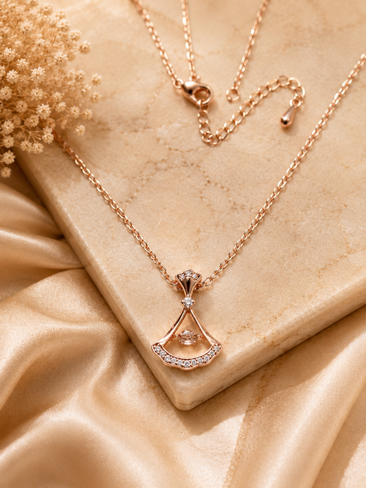 ✨ Elegant Rose Gold Crystal Pendant Necklace