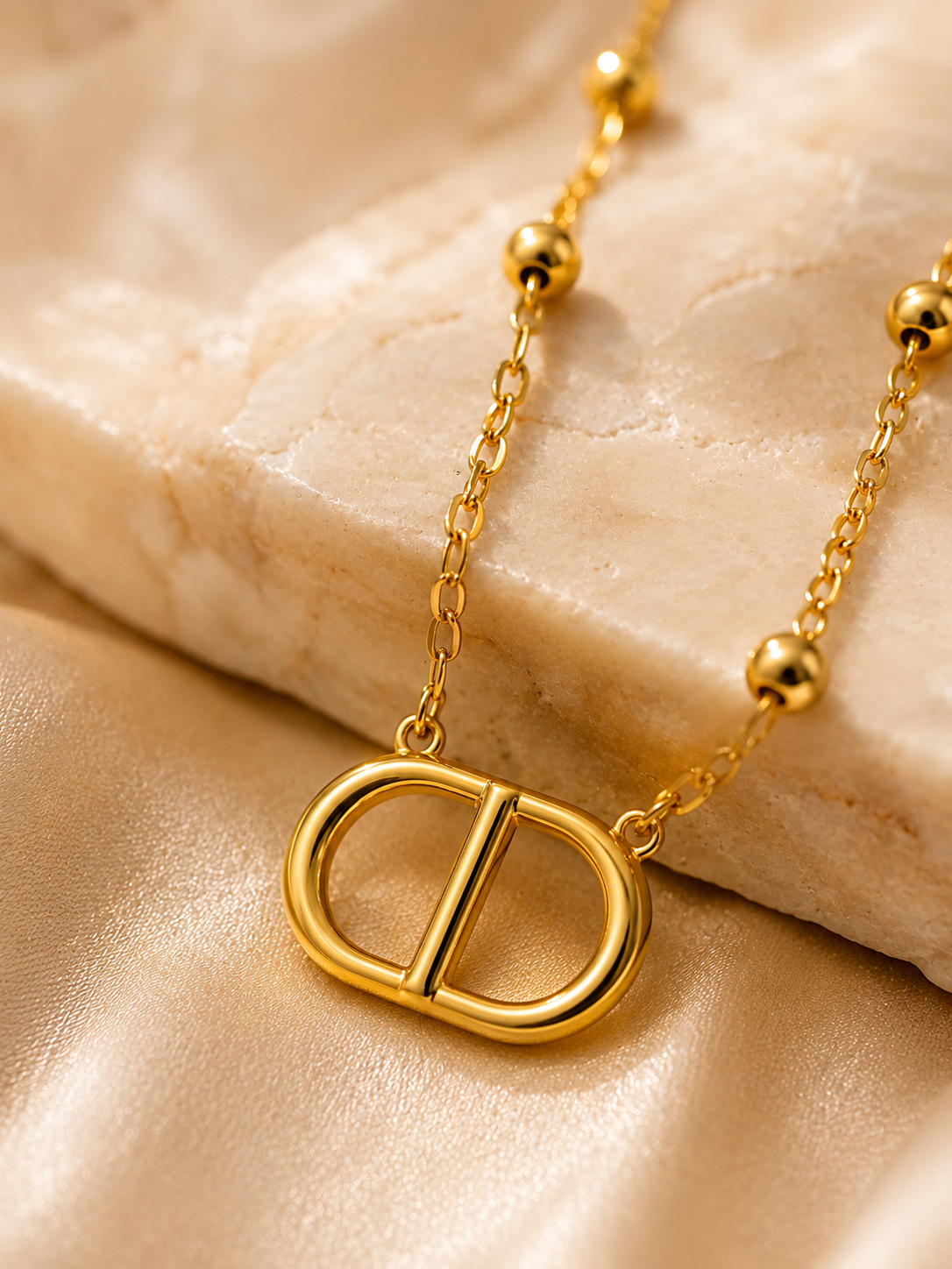 ✨ Elegant Double Layer Monogram Necklace