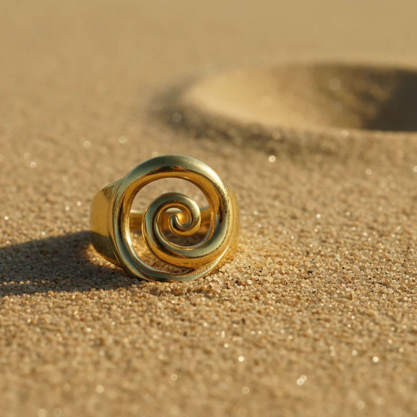 Chunky Rose Shaped Gold Plated Rings