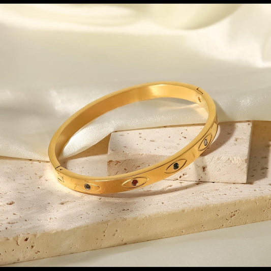 Aurora 18K Gold-Plated Evil Eye Bracelet