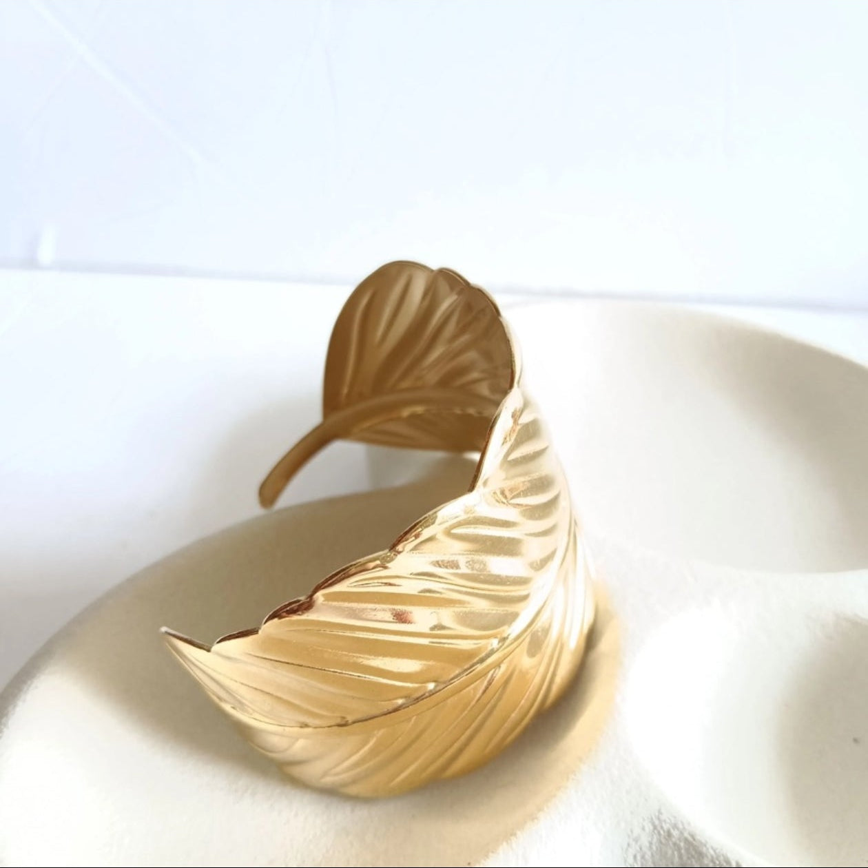 Golden Feather 18K Gold-Plated Cuff Bracelet