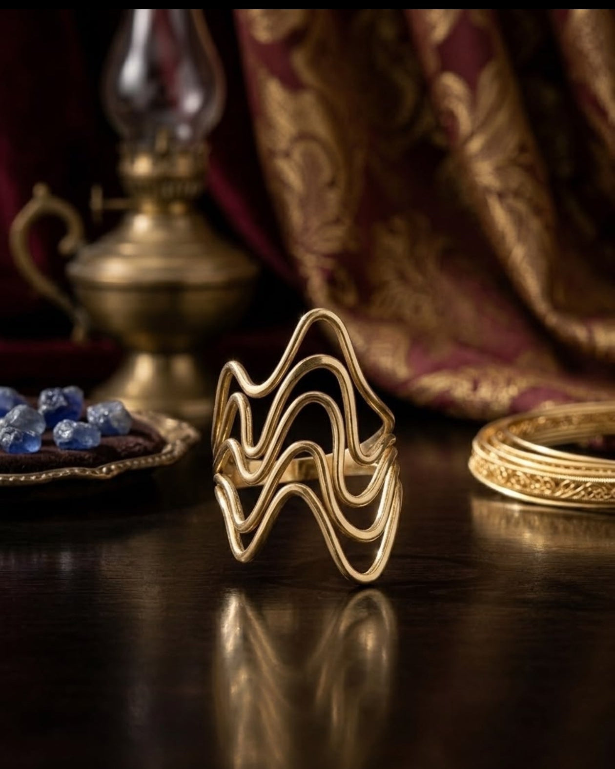 ✨ 18K Gold Plated Wave Statement Ring ✨