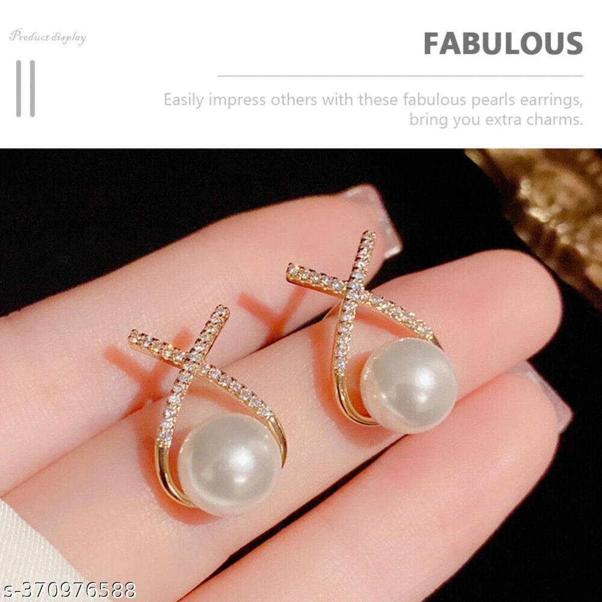 Elegant Pearl & Crystal Stud Earrings