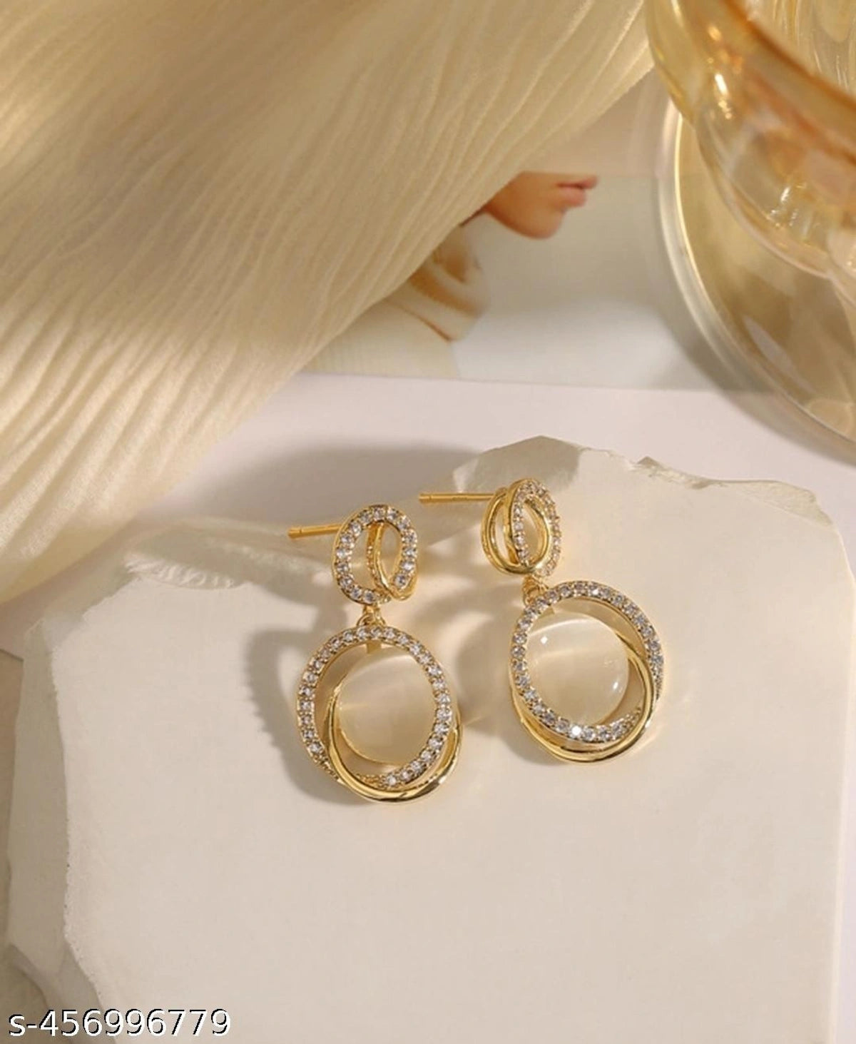 Luxury Crystal Oval Drop Earrings