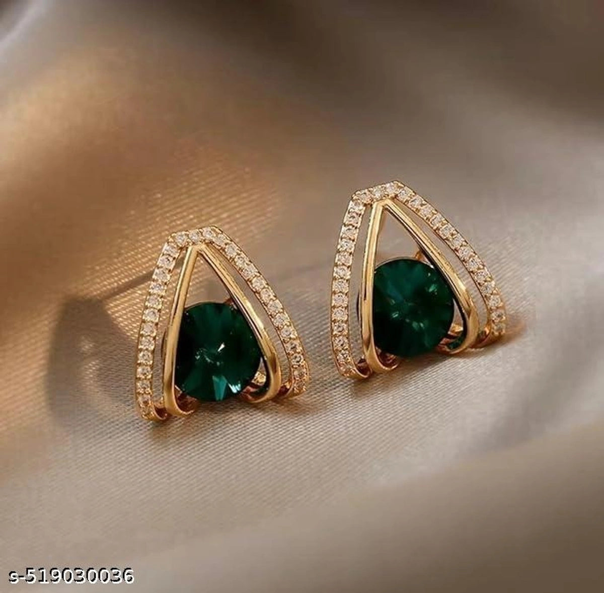 Elegant Emerald Crystal Drop Earrings 💚✨🌿