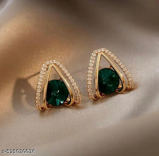 Elegant Emerald Crystal Drop Earrings 💚✨🌿