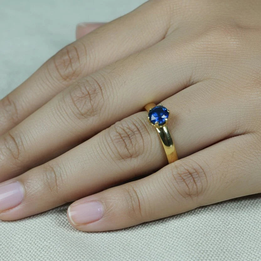 Lumiere Blue Solitaire Ring