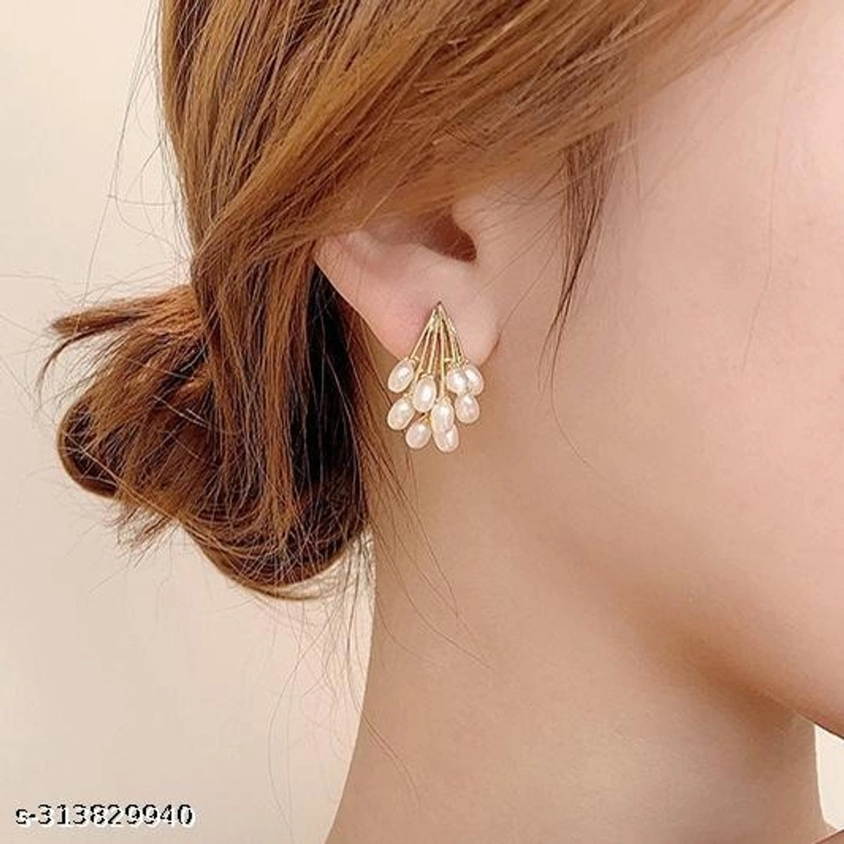 Elegant Freshwater Pearl Cluster Earrings