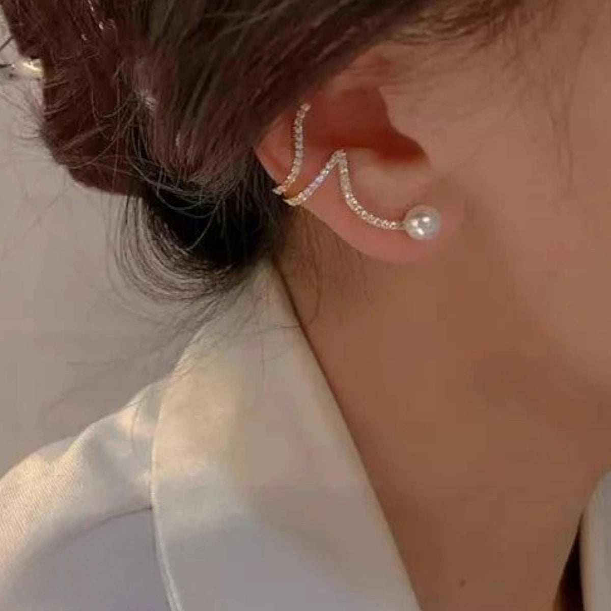 Elegant Pearl Spiral Drop Earrings